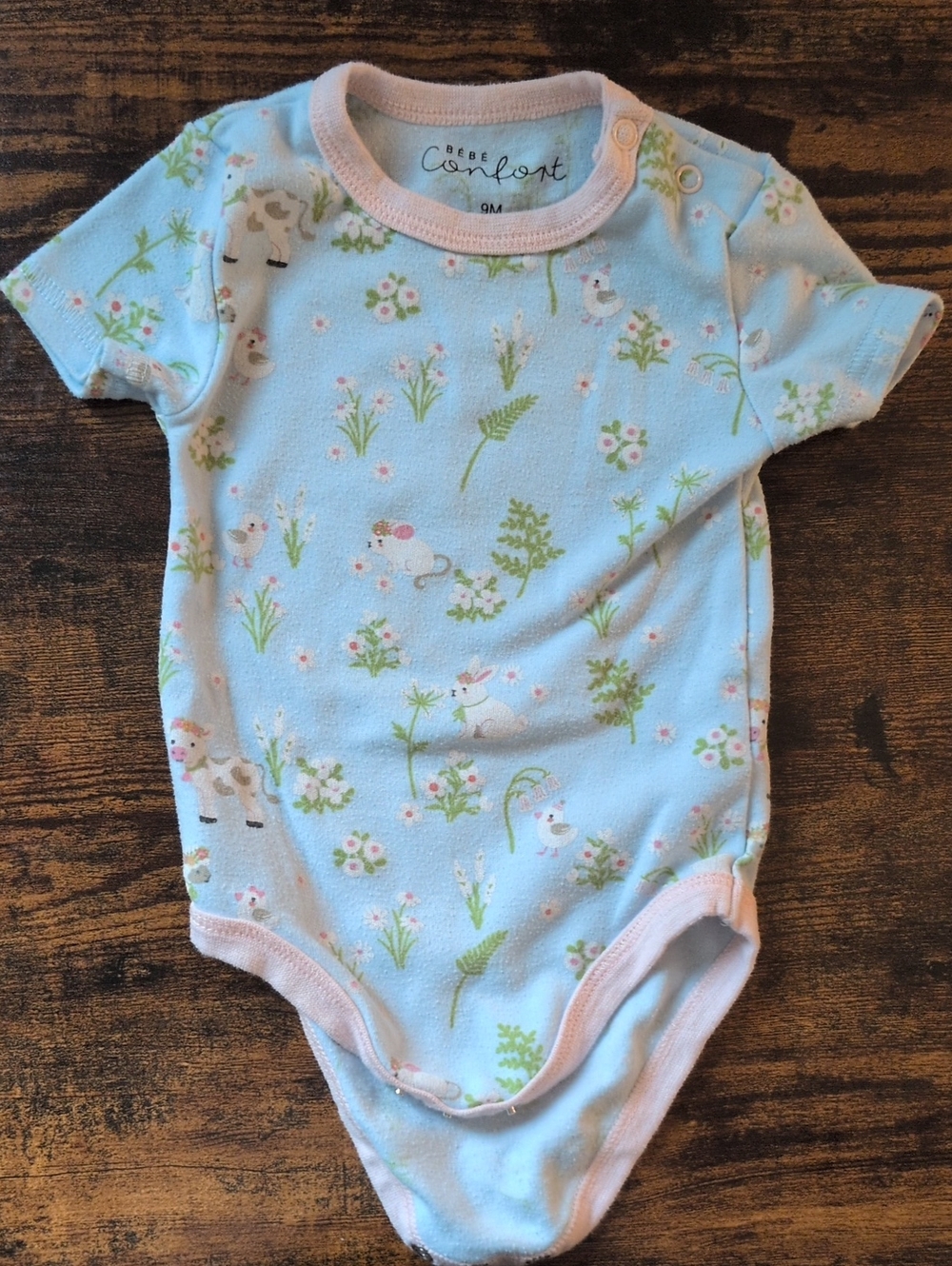 Bébé Confort Light Blue Floral Baby Onesie Bodysuit 9M